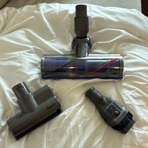 Dyson V6 motor head, wide nozzle brush & mini brush attachment accessories